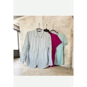 Lot Of 3 Woman’s Tops Made 100% Cotton Size Large